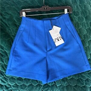 Zara Vibrant Blue High Waist Shorts